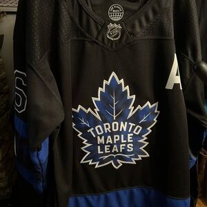 Toronto Maple Leafs Black and Blue Jersey marner